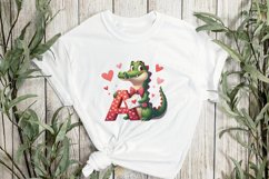 Valentine's Day Alligator Letter A Clipart Product Image 3