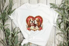Basset Hound Dog Couple Heart Shape Frame Clipart Product Image 2