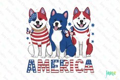Patriotic Trio Dogs Sublimation Clipart Product Image 1