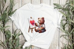 Valentine's Day Love Bear Painting A Heart Clipart Product Image 3