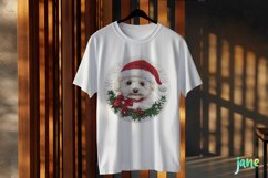 Embroidered Christmas Bichon Frisé Dog Ornament Clipart Product Image 3