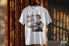 Book And Coffee Retro Book Lover Clipart Product Image 3