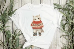 Vintage Christmas British Shorthair Cat Clipart Product Image 3