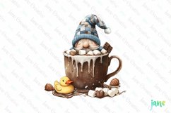 Gnome Coffee Cup Watercolor Clipart Product Image 1