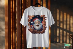 Santa 3D Broken Wall Christmas Sublimation Product Image 3