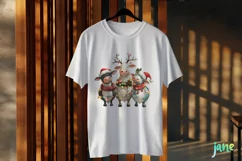 Christmas Group Of Cow Farm Animals Clipart Product Image 3