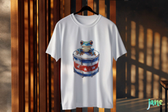 Cute Frog with Flag American Clipart Product Image 3