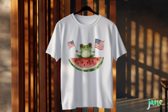 Cute Frog with Flag American Clipart Product Image 3