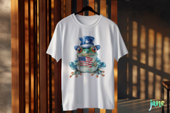Cute Frog with Flag American Clipart Product Image 3