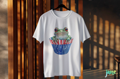 Cute Frog with Flag American Clipart Product Image 3