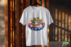 Cute Frog with Flag American Clipart Product Image 3
