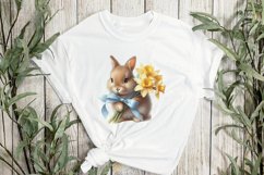 Rabbits And Daffodils Bloom Clipart Product Image 3