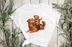 Baby On Mothers Back Dog Clipart Product Image 3