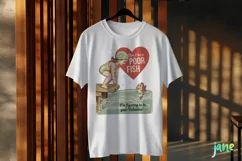 Don't Be A Poor Fish Vintage Valentine PNG Product Image 3