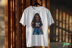 Black Girl Faith Over Fear Sublimation Clipart Product Image 3