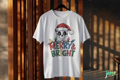 Merry And Bright Funny Skeleton Christmas PNG Product Image 3