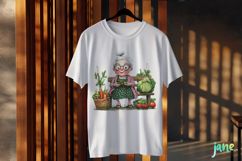 Gardening Grandma with Flowers PNG Clipart Product Image 3