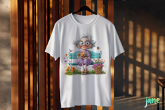 Gardening Grandma with Flowers PNG Clipart Product Image 3