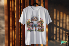 Gardening Grandma with Flowers PNG Clipart Product Image 3