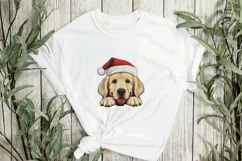 Christmas Peeking Golden Retriever Dog Clipart Product Image 3
