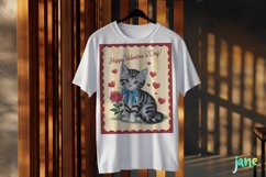 Happy Valentine&#039;s Day Kitty Illustration Card Product Image 3