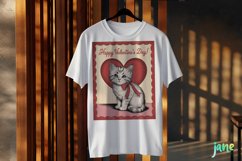 Happy Valentine&#039;s Day Kitty Illustration Card Product Image 3