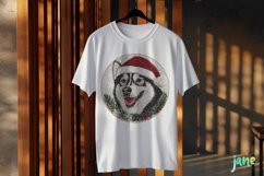Embroidered Christmas Husky Sibir Dog Ornament Clipart Product Image 2