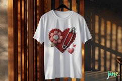 Patchwork Heart Valentine’s Day Clipart Product Image 3