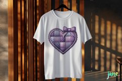 Patchwork Heart Valentine’s Day Clipart Product Image 3