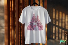 Pink Christmas Kitten Sublimation Product Image 3