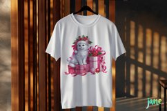 Pink Christmas Kitten Sublimation Product Image 3