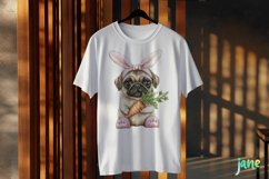 Easter Bunny Pug Dog Clipart Product Image 3