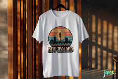 New Zealand Retro Cityscape Sublimation Clipart Product Image 3