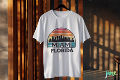 Miami Florida Retro Cityscape Sublimation Clipart Product Image 3