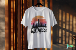 New York Retro Cityscape Sublimation Clipart Product Image 3