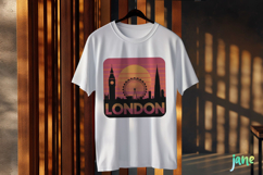 London Retro Cityscape Sublimation Clipart Product Image 3