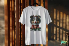 Crochet Christmas Shetland Sheepdog Dog Clipart Product Image 3