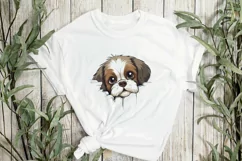 Baby Shih Tzu Dog Peeking Sublimation Clipart Product Image 3