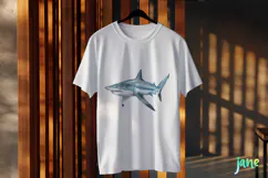 Shortfin Mako Shark Isurus oxyrinchus Watercolor Sharks Product Image 3