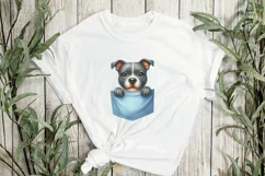 Staffordshire Bull Terrier Dog In Pockets Clipart Product Image 3