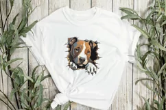 Baby Staffordshire Bull Terrier Dog Peeking Clipart Product Image 3