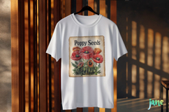 Poppy Seeds Vintage Flowers Clipart Seed Packet Product Image 3