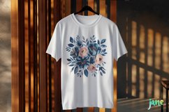 Watercolor Flowers Blue Fall Clipart Product Image 3
