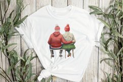 Winter Old Couple In Love Sublimation Clipart Product Image 3