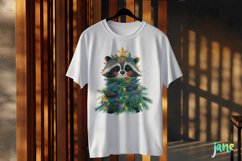 Raccoon Wrapped In Christmas Tree Clipart Product Image 3
