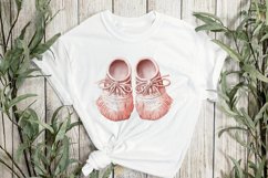 Pink Boho Baby Shoes Sublimation Clipart Product Image 2