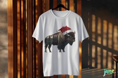 Double Exposure Christmas American Bison Clipart Product Image 3