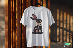 Floral Easter Bunny Sublimation Clipart Product Image 3