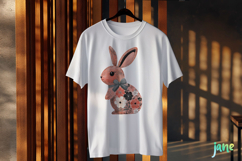 Floral Easter Bunny Sublimation Clipart Product Image 3