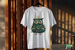 Owl Wrapped In Christmas Tree Clipart Product Image 3